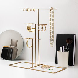 Aberto Design TK-006 Organizador de Joyero de Metal Dorado
